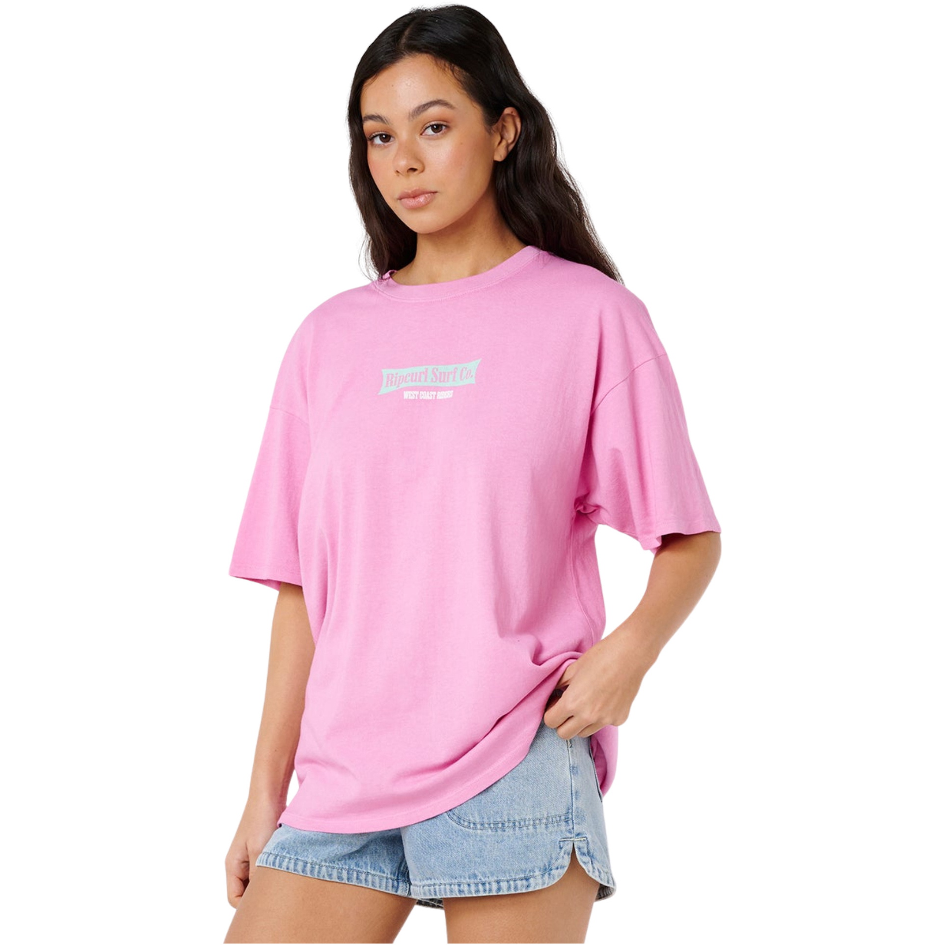 2026 Rip Curl Womens West Coast Heritage Tee 0OBWTE - Fuchsia